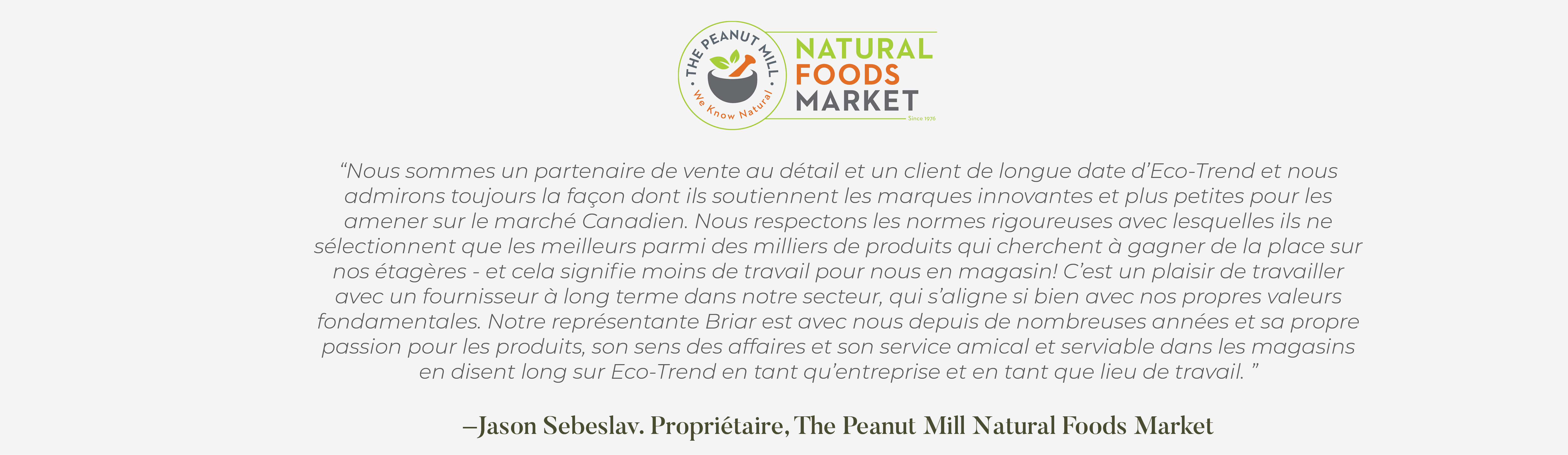 Jason Sebeslav of Natural Foods Market testimonial